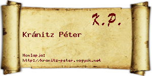 Kránitz Péter névjegykártya