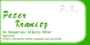 peter kranitz business card